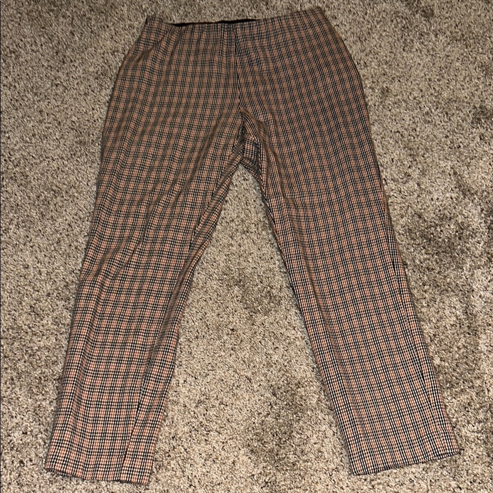 Women's Brown Checkered Pants